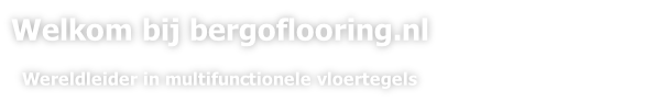 Welkom bij bergoflooring.nl    Wereldleider in multifunctionele vloertegels